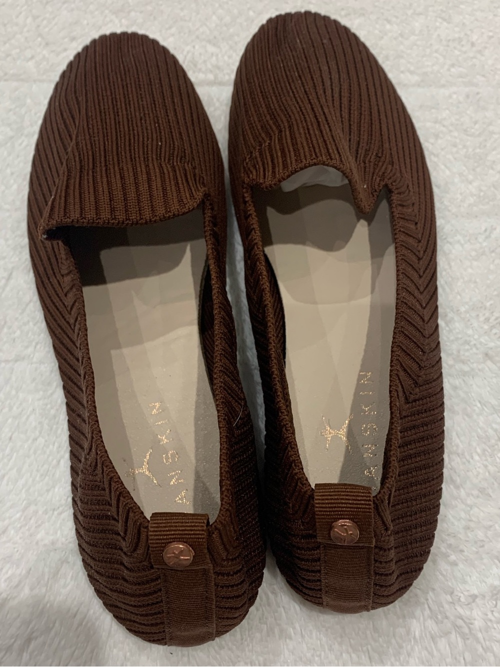Danskin Hope Brown Rib-Knit Loafer Flats